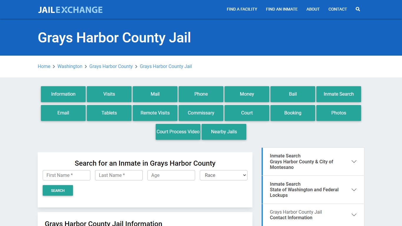 Grays Harbor County Jail Roster Lookup, WA, Inmate Search