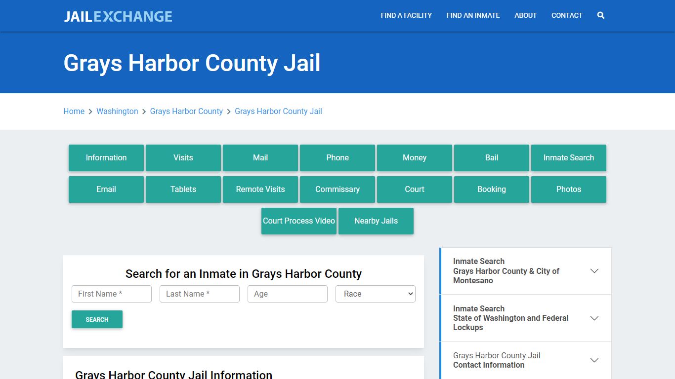 Grays Harbor County Jail Roster Lookup, WA, Inmate Search